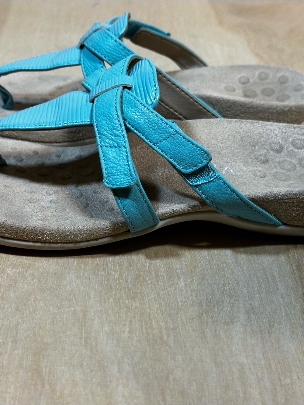 Vionic Teal Blue Crisscross Toe-Post Sandals - Picture 6 of 9